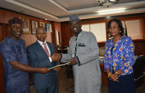 Economic Confidential Editor John Ewache, AGF Ahmed Idris, Yushau A. Shuaib and Director OAGF Mrs Effie Kenechukwu