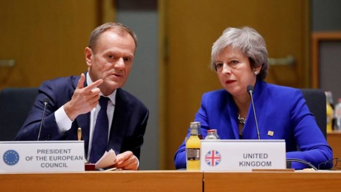 Donald Tusk and Theresa May Brexit