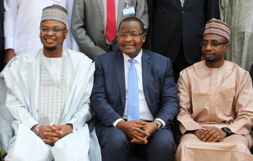 Minister of Communication and Digital Economy, Dr Isa Pantami with Professor Danbatta of NCC and Engr Inuwa Kashifu of NITDA