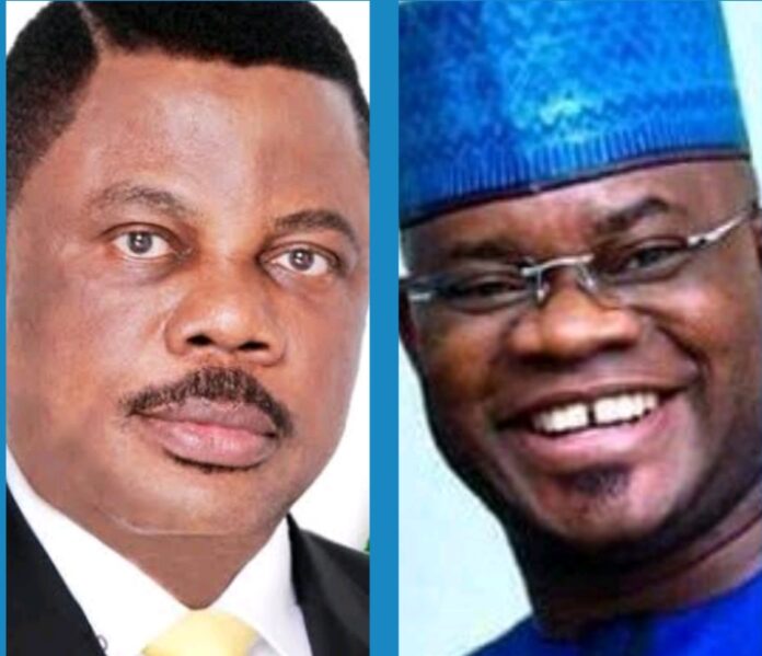 Ex Governors Willie Obiano of Anambra and Yahaya Bello of Kogi State Willie Obiano, Yahaya Bello