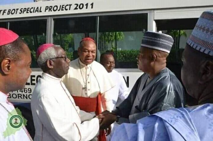 Bishops of the Bishop Conference of Nigeria with then Governor Kashim Shettima of Borno State