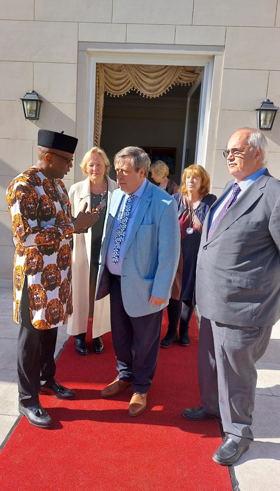 The Nigerian Ambassador to Belgium, Obinna Chiedu Owowu (L), discussing with one of the potential investors
