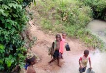 Children Fetching Water From A River In Maraba Takushara Community