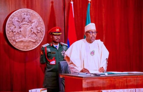 President Muhammadu Buhari speaking at the unveiling ceremony of the new naira notes