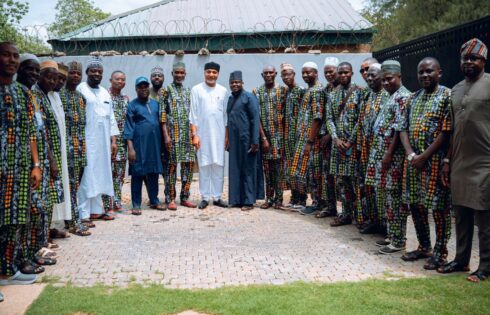 Senator Saliu Mustapha With Male Hajj Pilgrims