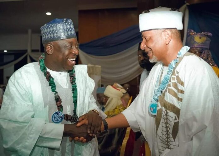 Former Minister of Sports, Mallam Bolaji Abdullahi and the Turaki of Ilorin, Senator Saliu Mustapha