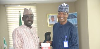 Publisher of IMPR, Mallam Yushau Shuaib and DG of VON, Mallam Jibrin Ndace