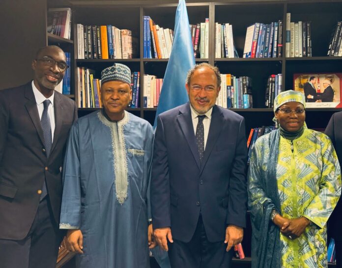 The Minister of Information and National Orientation, Mohammed Idris during a bilateral meeting with the UNESCO Assistant Director-General for Communication and Information, Dr. Tawfik Jelassi