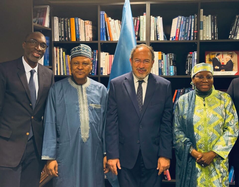 The Minister of Information and National Orientation, Mohammed Idris during a bilateral meeting with the UNESCO Assistant Director-General for Communication and Information, Dr. Tawfik Jelassi