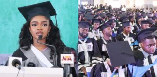 The Best Graduating Student, 20-year-old Morenikeji Adebanjo Delivering Her Valedictory Speech.