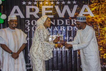 Mommy Gombe, a Kannywood Actress Receiving Award