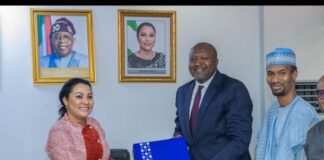 Dr. Doris Uzoka Anite, Minister of Industry, Trade and Investment, and Hussaini Ishaq Magaji, SAN, Registrar-General/Chief Executive Officer of the Corporate Affairs Commission (CAC)