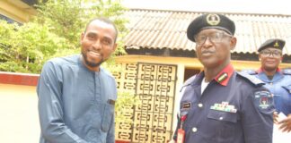 Advocacy and Communication Specialist, CISLAC/TI-Nigeria, Abubakar Jimoh and The Commandant of the Nigeria Security and Civic Defence Corps, Enugu State Command, Otoibhi Ehi Cyprian