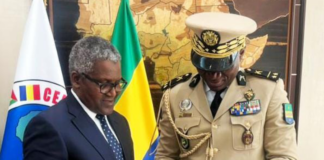 Aliko Dangote and The Gabon President President Brice Nguema