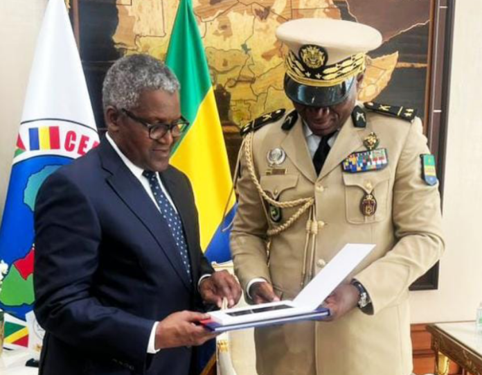 Aliko Dangote and The Gabon President President Brice Nguema