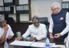 The Executive Secretary of the National Sugar Development Council (NSDC), Mr. Kamar Bakrin (M); his Senior Adviser, Mr. Teslim Bello (L); and the representative of India’s Uttam Sucrotech International, Mr. Sanjiv Gulati (R), at the meeting.