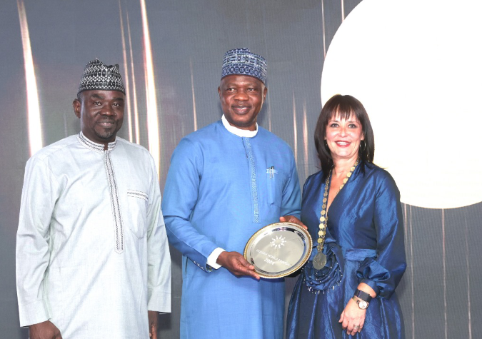 Customs Boss CGC Bashir Adeniyi, IMPR Boss Alhaji Yushau Shuaib receiving IPRA Award