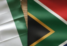 Nigeria and South Africa Flags