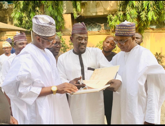 The immediate-past Minister of Communications and Digital Economy, Prof. Isa Ali Ibrahim (Pantami), CEO IMPR Alhaji Yushau Shuaib and guests at the commissioning of the newly built mosque at PRNigeria Centre, Wuye, Abuja