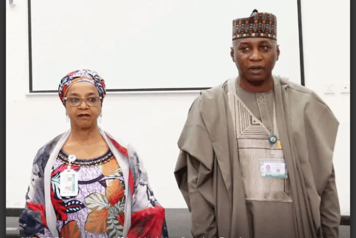 NIPSS Directing Staff behind the Queries Barrister Nima Salman Mann and Rear Admiral A.A. Mustapha