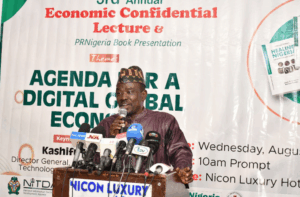 IMPR CEO, Alh. Yushau Shuaib at the Third Economic Confidential Public Lecture and Book Presentation