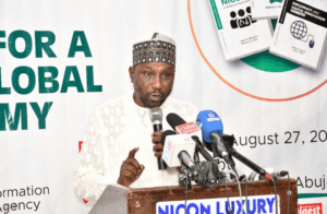 IMPR Chairman, Prof. Sule Yau Sule at the Third Economic Confidential Public Lecture and Book Presentation