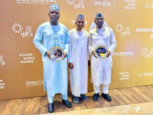 Dr Sule Yau Sule celebrates with IPRA winners